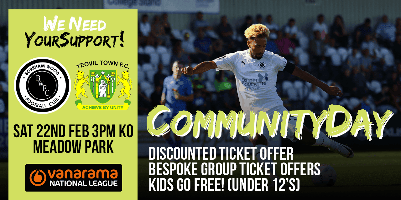 WE NEED YOUR SUPPORT AGAINST YEOVIL TOWN – TICKET OFFERS!